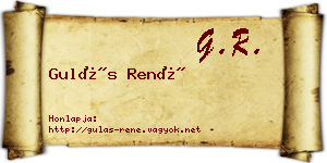 Gulás René névjegykártya